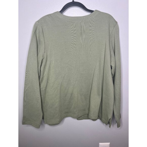 Quacker Factory2 In 1 Sweater Womens XL Green With Embroidered Dragonflies XL - Picture 7 of 12